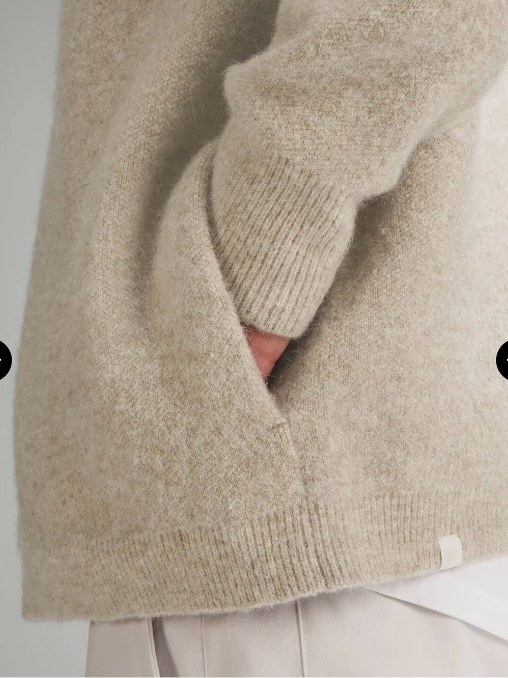 Men's Lululemon Alpaca Wool Blend Oatmeal Cardigan Sweater - Picture 4 of 15